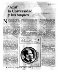 "Azul" la universidad y los buques  [artículo] Germán Carmona Mager.