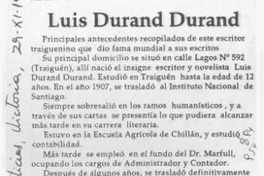 Luis Durand Durand  [artículo].