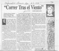 "Correr tras el viento"  [artículo] María Isabel Amor.