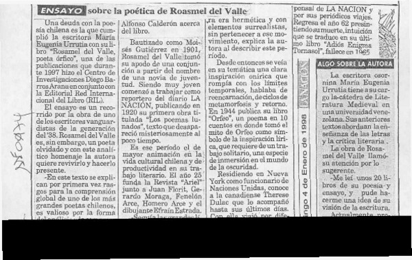 Sobre la poética de Rosamel del Valle  [artículo].