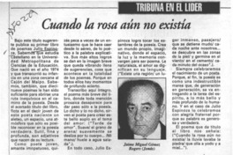 Cuando la rosa aún no existía  [artículo] José Miguel Gómez Rogers.