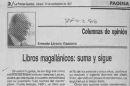 Libros magallánicos, suma y sigue  [artículo] Ernesto LIvacic Gazzano.