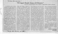 "El lugar donde estuvo el paraíso"  [artículo] Antonio Machuca Ahumada.