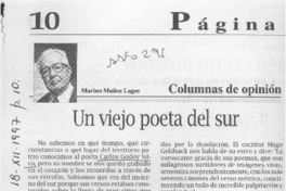 Un viejo poeta del sur  [artículo] Marino Muñoz Lagos.