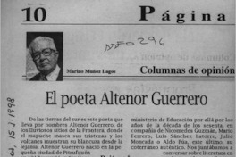 El poeta Altenor Guerrero  [artículo] Marino Muñoz Lagos.