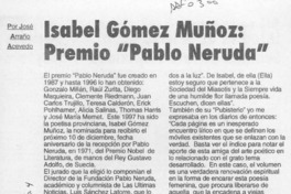 Isabel Gómez Muñoz, Premio "Pablo Neruda"