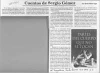 Cuentos de Sergio Gómez  [artículo] Marino Muñoz Lagos.