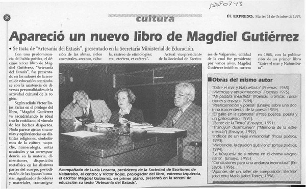 Apareció un nuevo libro de Magdiel Gutiérrez  [artículo].