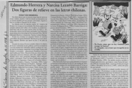 Edmundo Herrera y Narcisa Lezano Barriga, dos figuras de relieve en las letras chilenas  [artículo] Wellington Rojas Valdebenito.