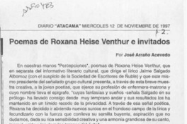 Poemas de Roxana Heise Venthur e invitados  [artículo] José Arraño Acevedo.