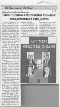 Libro "Escritores normalistas chilenos" será presentado este jueves  [artículo].