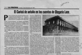 El Curicó de antaño en los cuentos de Olegario Lazo  [artículo].