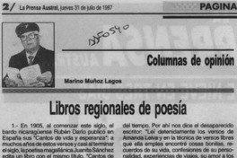Libros regionales de poesía  [artículo] Marino Muñoz Lagos.