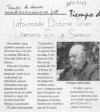 Lafourcade dictará taller literario en La Serena  [artículo].