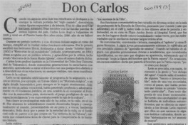 Don Carlos  [artículo] Antonio Pedrals.