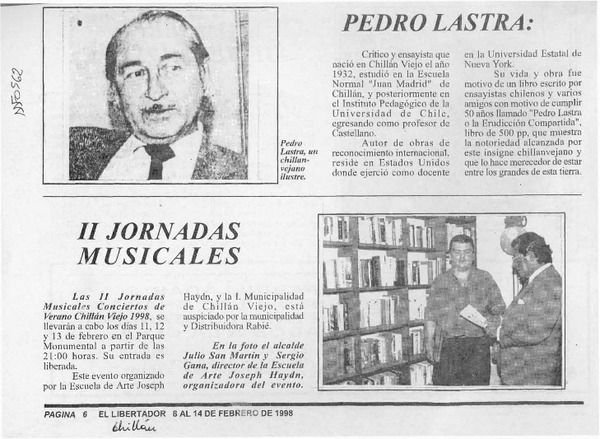 Pedro Lastra  [artículo].