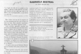 Gabriela Mistral  [artículo] Héctor Quezada Salas.