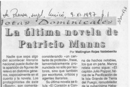 La última novela de Patricio Manns  [artículo] Wellington Rojas Valdebenito.