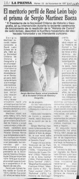 El Meritorio perfil de René León bajo el prisma de Sergio Martínez Baeza  [artículo].