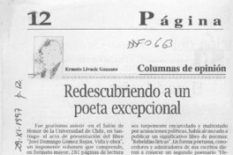 Redecubriendo a un poeta excepcional  [artículo] Ernesto Livacic Gazzano.
