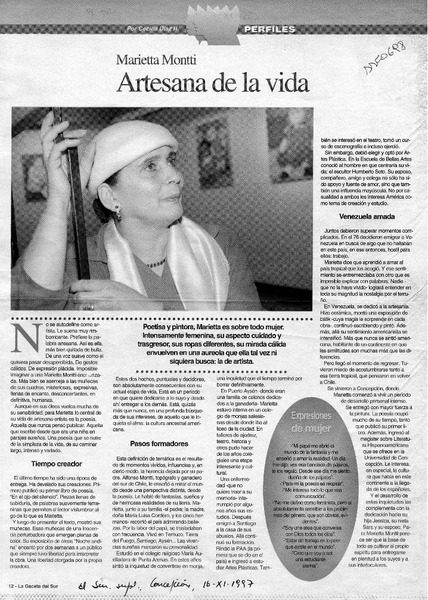 Artesana de la vida  [artículo] Cecilia Díaz R.