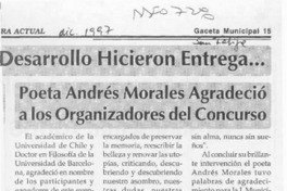 Poeta Andrés Moraleas agradeció a los organizadores del concurso  [artículo].