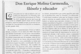 Don Enrique Molina Garmendia, filósofo y educador  [artículo] Zenón Jorquera Figueroa.