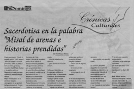 Sacerdotisa en la alabra "Misal de arena e historias prendidas"  [artículo] José Carrión Canales.
