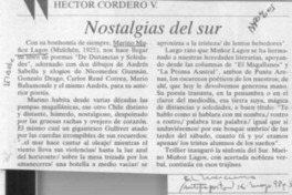 Notalgias del sur  [artículo] Héctor Cordero V.