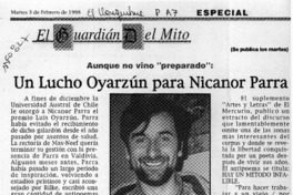 Un Lucho Oyarzún para Nicanor Parra  [artículo] Yanko González Cangas.