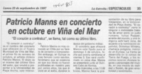 Patricio Manns en concierto en octubre en Viña del mar  [artículo].