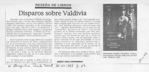 Disparos sobre Valdivia  [artículo] Mario Contreras Vega.