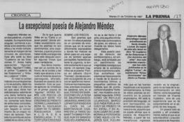 La excepcional poesía de Alejandro Méndez (entrevista)