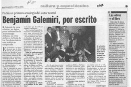 Benjamín Galemiri, por escrito  [artículo] Leopoldo Pulgar I.