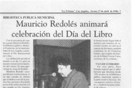 Mauricio Redolés animará celebración del Día del Libro  [artículo].