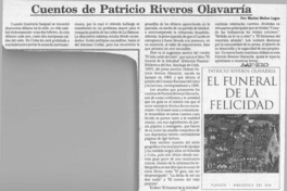 Cuentos de Patricio Riveros Olavarría  [artículo] Marino Muñoz Lagos.