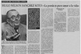 Hugo Nelson Sánchez Soto, "La poesía es puro amor a la vida"