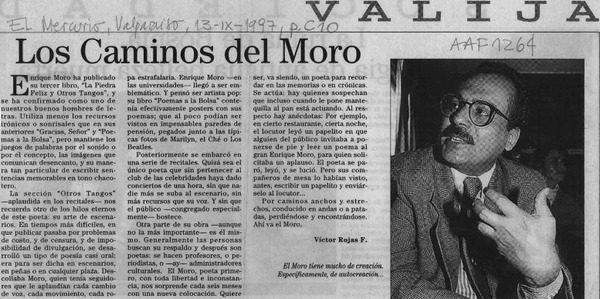 Los caminos del Moro  [artículo] Víctor Rojas F.