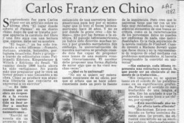 Carlos Franz en chino  [artículo] C. A. D.