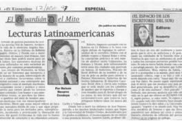 Lecturas latinoamericanas  [artículo] Nelson Navarro Cendoya.