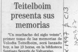 Teitelboim presenta sus memorias