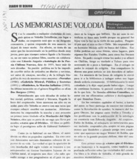 Las memorias de Volodia  [artículo] Wellington Rojas Valdebenito.