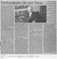 Defenderte de ser Dios  [artículo] C. A. D.