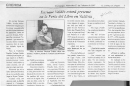 Enrique Valdés estará presente en la Feria del Libro en Valdivia  [artículo].