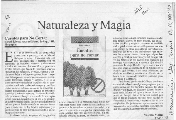 Naturaleza y magia  [artículo] Valeria Maino.