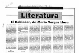"El hablador" de Mario Vargas Llosa  [artículo] Mauricio Ostria González.