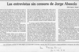 Las entrevistas sin censura de Jorge Abasolo  [artículo] Wellinton Rojas Valdebenito.