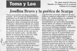 Josefina Bravo y la poética de Scarpa  [artículo] Juan Antonio Massone.