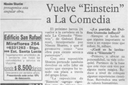 Vuelve "Einstein" a La Comedia  [artículo].
