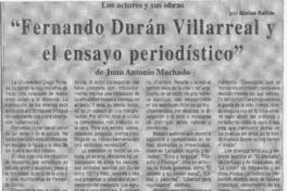 "Fernando Durán Villarreal y el ensayo periodístico"  [artículo] Matías Rafide.